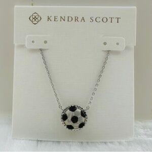 Kendra Scott Black and White Silver Soccer Necklace
